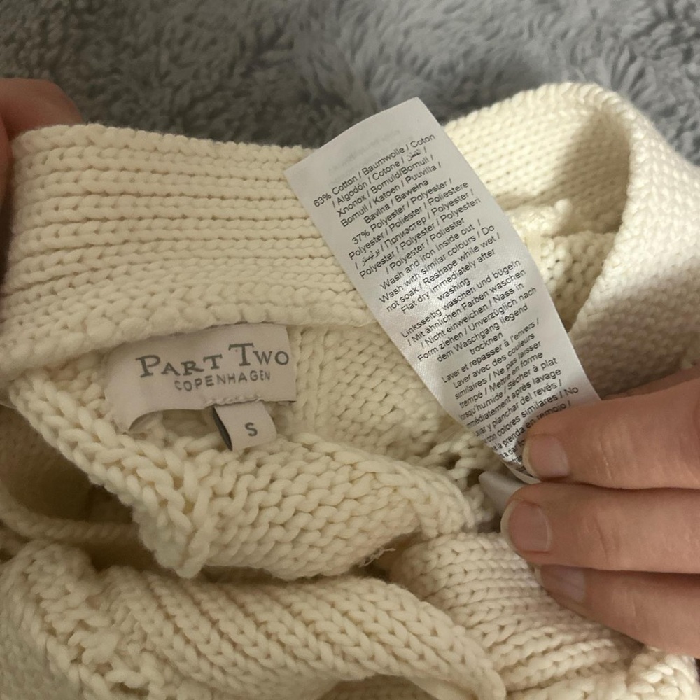 Part Two Cream Knit Cardigan, Size Small - Picture 8 of 8